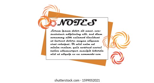 colored Notes sign board vector illustration. 