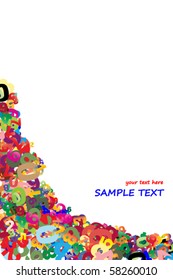 Colored numbers background with space for text