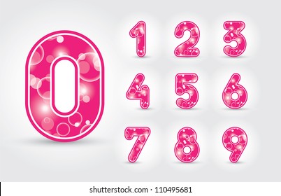 Colored numbers design in editable vector format