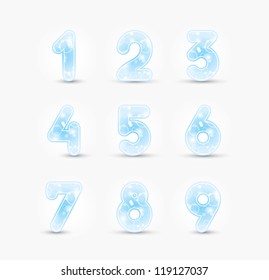 Colored numbers design in editable vector format