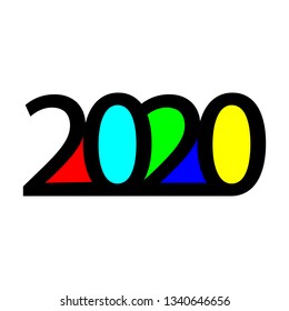 colored numbers of the new year on a white background