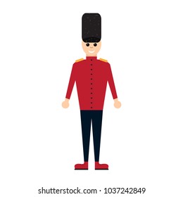 Colored nutcracker soldier toy icon