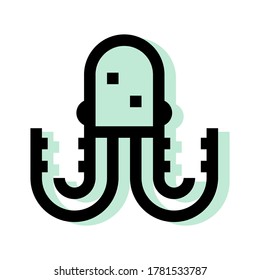 Colored Octopus icon vector in flat design. Concept for animal. Eps10 vector illustration.