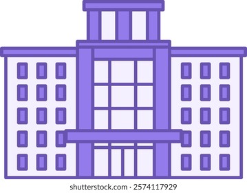 Colored Office Building Icon. Vector Icon. Modern Building, Architecture. Financial Institution, Business Center. Office Concept