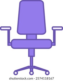 Colored Office Chair Icon. Vector Icon. Modern Chair with Handles and Wheels. Furniture. Office Concept