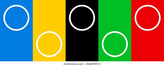 Colored Olimpic games rainbow lines with rings isolated - stock vector