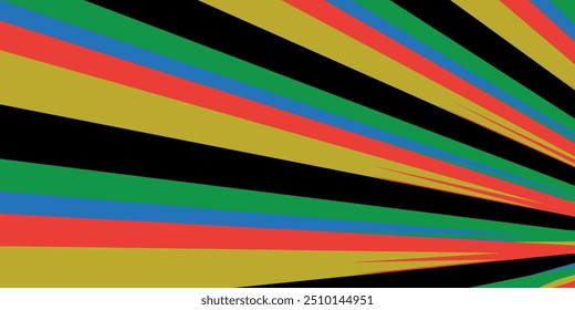 Colored Olympic Games abstract curved rainbow wave isolated, colorful banner stripes