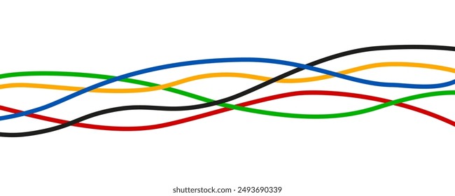 Colored Olympic Games rainbow lines isolated background