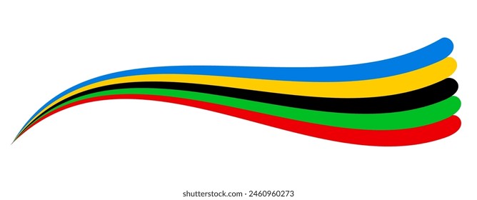 Colored Olympic Games rainbow wave symbol isolated - stock vector