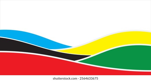 Colored Olympic Games rainbow wavy lines flag symbol isolated