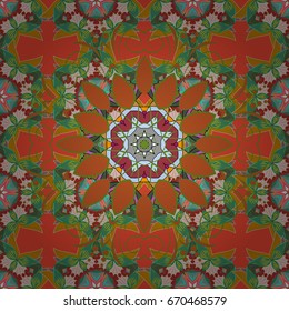 Colored on orange background. Modern vector template for brochure leaflet flyer cover catalog magazine or annual report. Presentation with mandala. Business, science and technology design book layout.