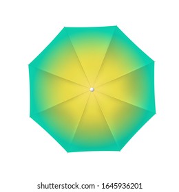 Paraguas abiertos de color, diseño de degradado de playa, icono vectorial.