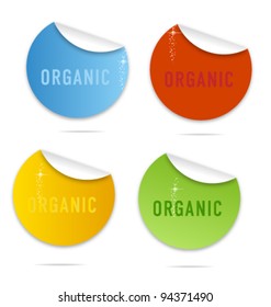 colored organic labels set isolated