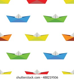 Colored origami boats