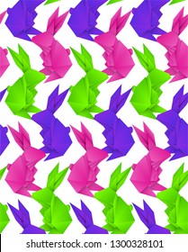Colored origami bunnies