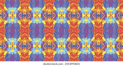 Colored ornament. Seamless multicolored pattern. Openwork color texture without seams. Vector illustration