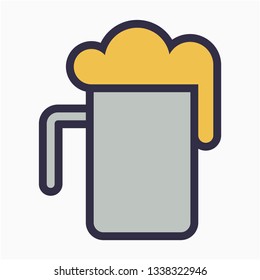 Colored outline beer vector icon