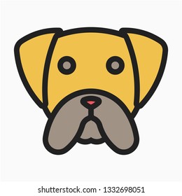 Colored outline Boxer vector icon