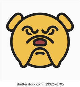 Colored outline Bulldog vector icon