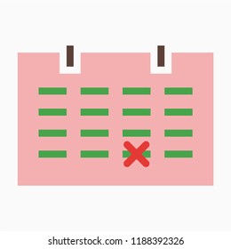 Colored outline calendar pixel perfect vector icon
