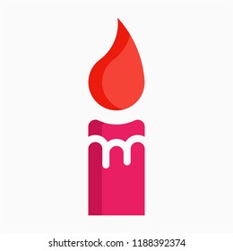 Colored outline candle pixel perfect vector icon