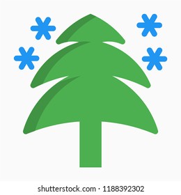 Colored outline Christmas tree pixel perfect vector icon