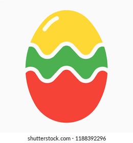 Colored outline Easter egg  pixel perfect vector icon
