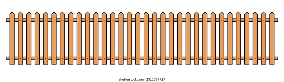 Colored outline fence in flat style vector illustration isolated on white
