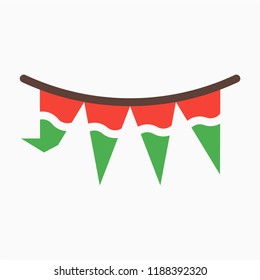 Colored outline flag pixel perfect vector icon