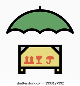 Colored outline Freight vector icon
