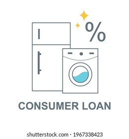 Colored outline icon for consumer loan.