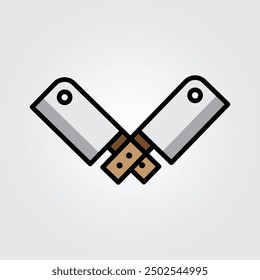 Colored outline knife icon logo vector illustration design, for cooking theme design