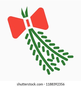 Colored outline mistletoe pixel perfect vector icon