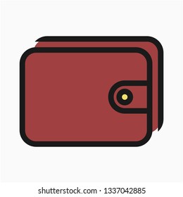 Colored outline My wallet vector icon