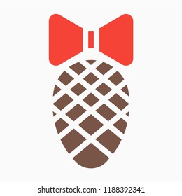 Colored outline Pine cone pixel perfect vector icon