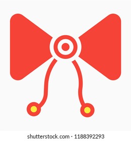 Colored outline ribbon pixel perfect vector icon