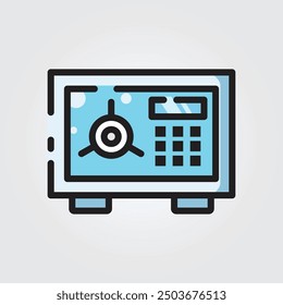 Farbiger Umriss Gewölbe Schutz Symbol Logo Vektorgrafik-Design, für Unternehmen und Finanzen Thema Design