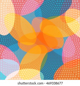 colored ovals and circles abstract geometric background