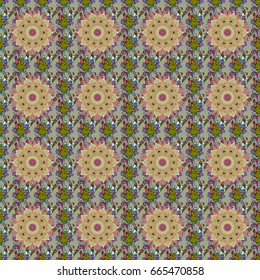 Colored over. Vintage vector pattern. Colored stickers, flash temporary tattoo, mehndi and yoga design, boho, magic symbol. Invitation, wedding card, scrapbooking. Decorative ornate round mandala.
