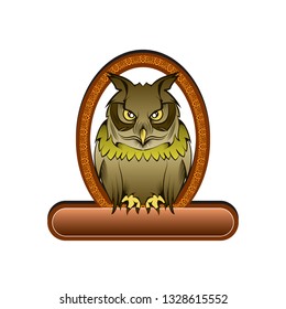 a colored owl, Owl - Vector logo / icon mascot illustration - Vector