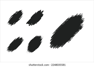 Colored Paint Brush Strokes Set