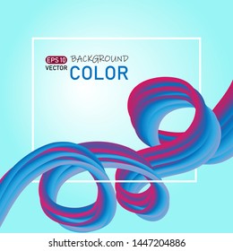 Colored paint flowing acrylic. Background abstract waves on a blue background. Modern design of poster, flyer