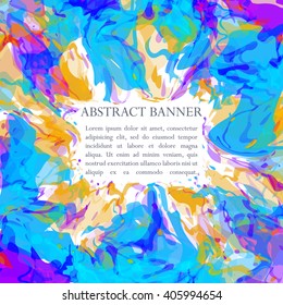 Colored paint frame isolated on white background with place for your text