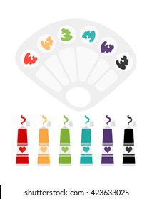 Colored paint and palette