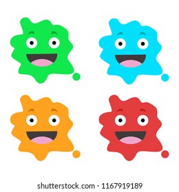 colored paint splashes on mascot cartoon