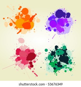 Colored paint splats background, creative design elements