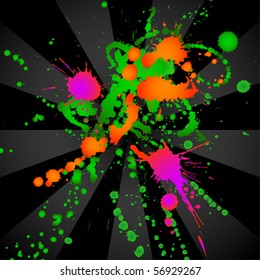 Colored paint splats vector background