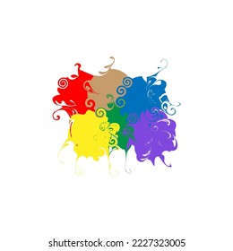 colored paint stains. Design element. Copy space. Dirty watercolor pattern. Vector illustration. Stock image.