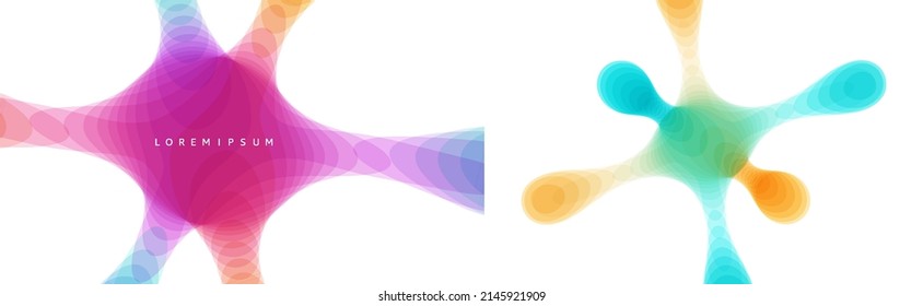 Las manchas de pintura coloreadas sobre un fondo blanco. Antecedentes abstractos. Plantilla para carteles, volantes, banner o portada de libros. Ilustración vectorial 3d con efecto dinámico.  