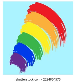 Colored paint strokes. Ink paint brush stain. Watercolor brush texture. Vector illustration. Stock image. 